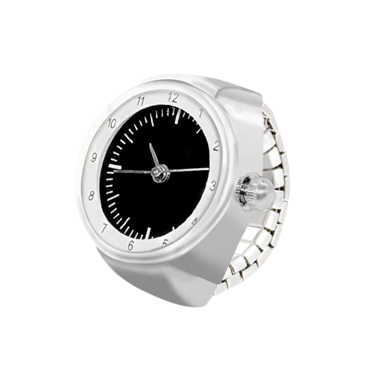 White Black Color Creative Vintage Punk Quartz Watches Finger Rings
