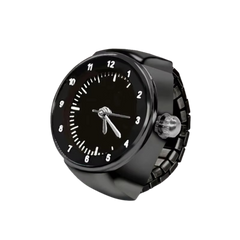 White Black Color Creative Vintage Punk Quartz Watches Finger Rings - Black